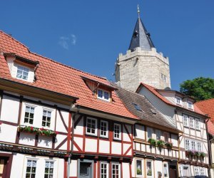 Rabenturm und Fachwerkhäuser in Mühlhausen